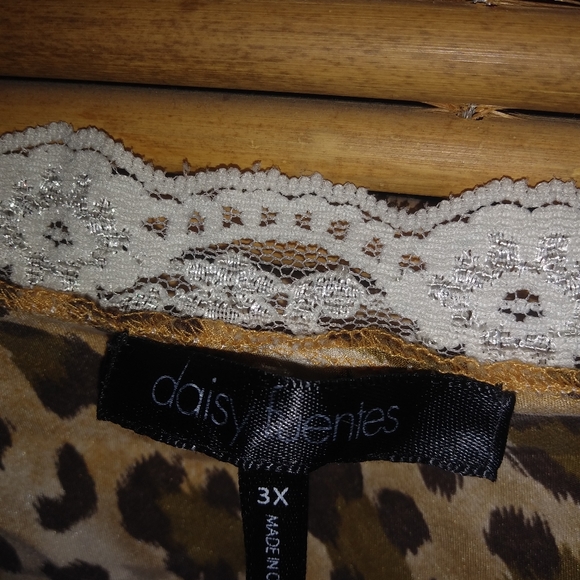 DAISY FUENTES 3X Leopard Silk Camisole Top Plus - Picture 5 of 7